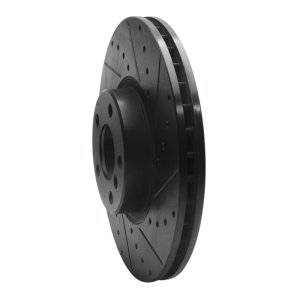 BMW X6 Brake Rotor (1) - Front Right - R1 Concepts - Drilled & Slotted - Black - `07-`18